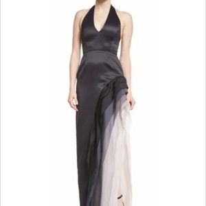 Size 4 Halston Heritage evening gown with cascading ruffles